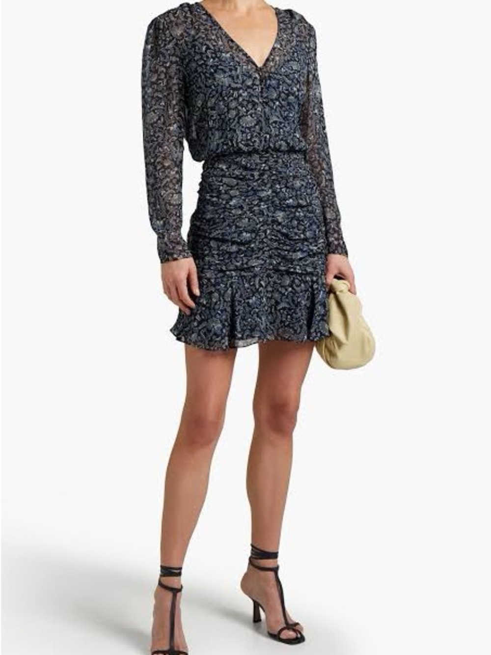 Veronica Beard Rosalia Long Sleeve Silk Mini Dress